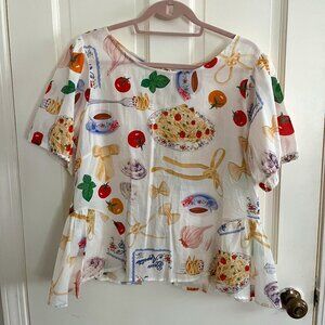 NWT Lisa Says Gah - Petra Blouse - Buon Appetito Ivory - XL